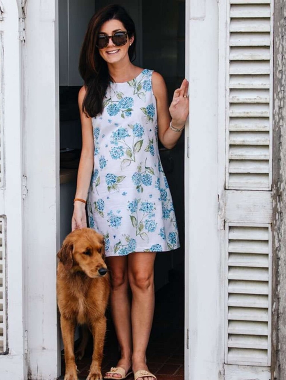 Kiel James Patrick Blue Hydrangea Cotton Linen Sundress